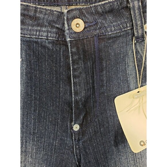 AKADEMIKS AKDMKS STAR LOGO Jean Sz 34 Logo Spell Out Boot Cut High Rise Blue NEW - Picture 11 of 12